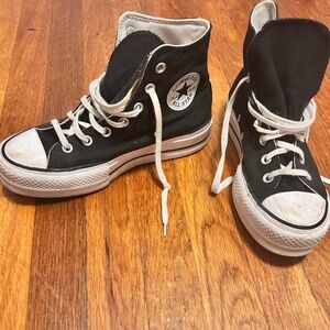 Converse Chuck Taylor All Star Platform High Top Black Sneakers Women’s 8.5